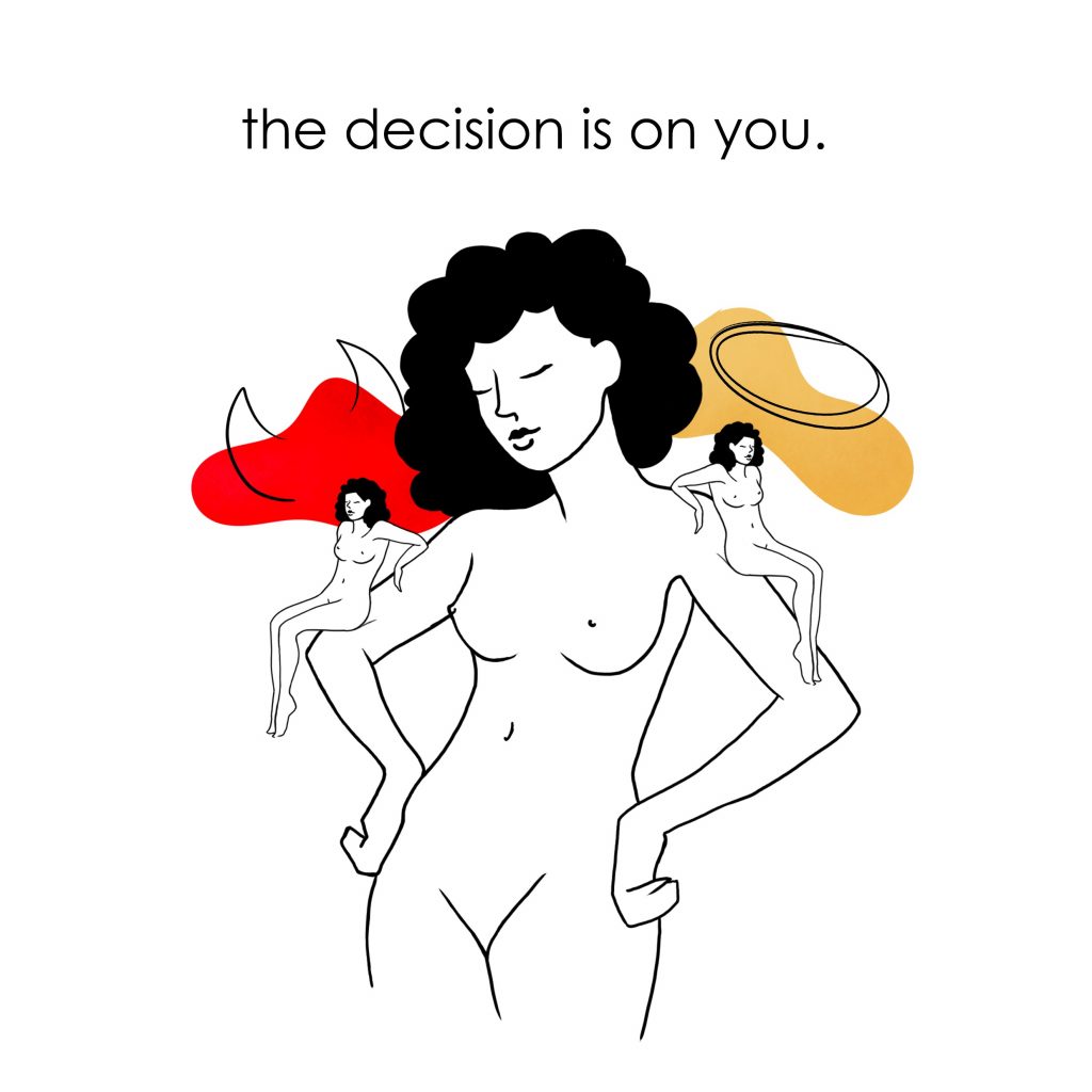 Deciding — illustration by BHK Femme Collective